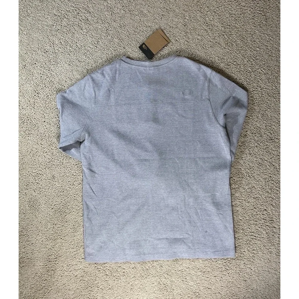 The North Face Terrain Waffle Knit Henley In Meld Gray Heather Men Size XL